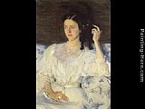 Cecilia Beaux Canvas Paintings - Girl with a Cat
